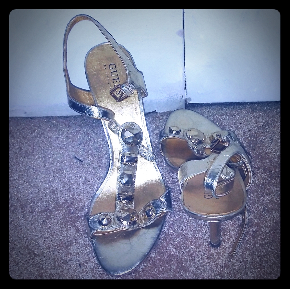 Gold Guess Heels